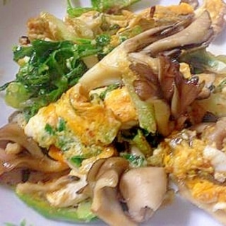 舞茸と白菜の卵炒め